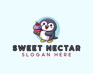 Penguin Ice Cream logo design