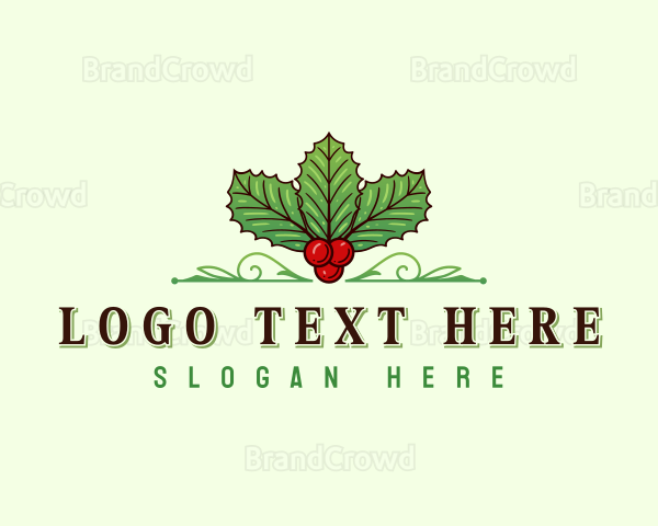 Holly Berry Plant Logo