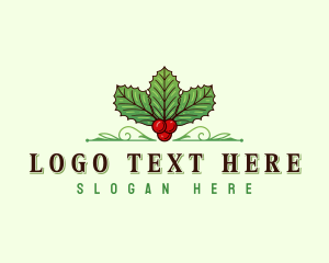 Holly Berry Plant Logo