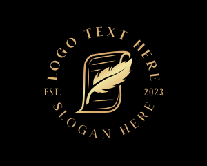Letter - Gold Legal Document logo design