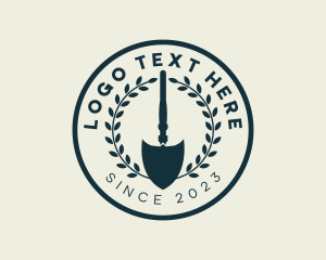 Landscaper - Wreath Shovel Landscaping logo design