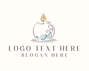 Floral - Flame Candle Light logo design