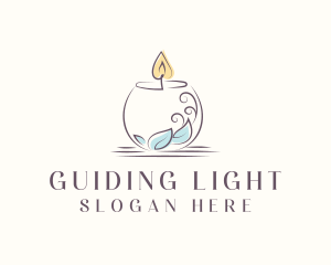 Flame Candle Light logo design