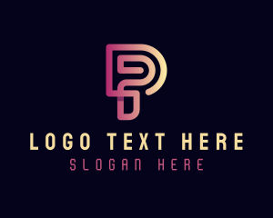 Application - Tech Programmer Letter P logo design