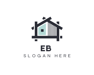 House Construction Blueprint Logo