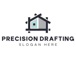 Drafting - House Construction Blueprint logo design