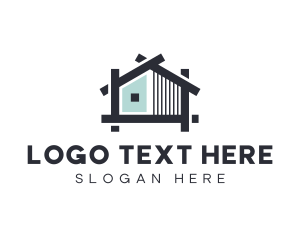 Contractor - House Construction Blueprint logo design