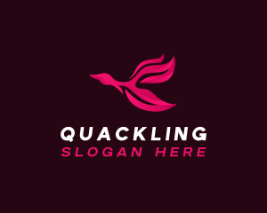 Duckling - Wildlife Flying Duck logo design