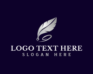 Letter - Feather Quill Pen logo design