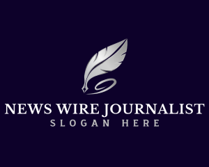 Journalist - Feather Quill Pen logo design