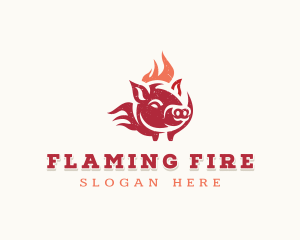 Flaming - Pork Flame Grill logo design