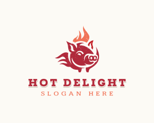 Pork Flame Grill  logo design