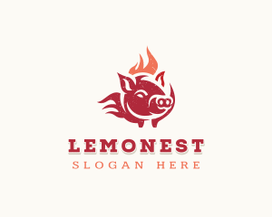 Pork - Pork Flame Grill logo design