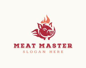 Pork Flame Grill  logo design