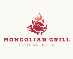 Pork Flame Grill  logo design