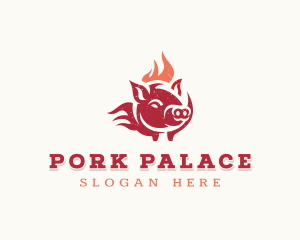 Pork - Pork Flame Grill logo design