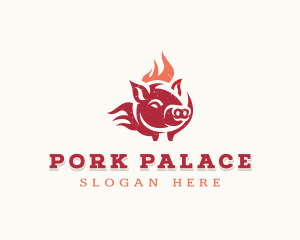 Pork Flame Grill  logo design