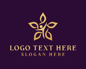 Meditating - Elegant Wellness Flower logo design