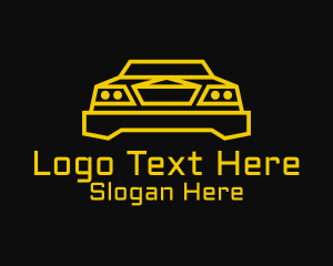 Race Car Driver - Minimalist Yellow Sports Car logo design