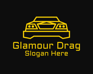 Drag - Minimalist Yellow Sports Car logo design
