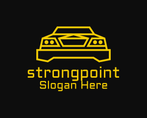 Race Car Driver - Minimalist Yellow Sports Car logo design