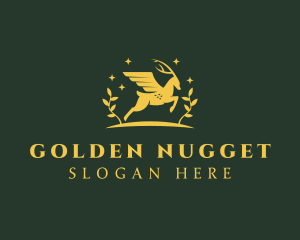 Golden Deer Animal logo design