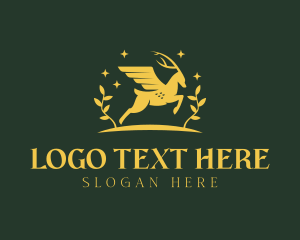 Golden - Golden Deer Animal logo design