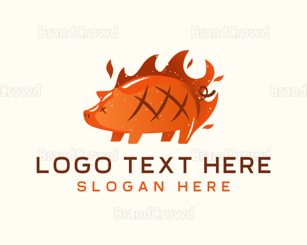 Roast Pig Flame Logo