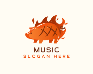 Roast Pig Flame Logo