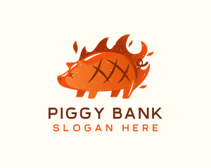 Roast Pig Flame logo design