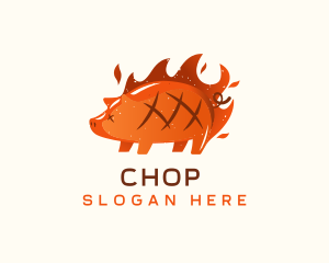 Culinary - Roast Pig Flame logo design