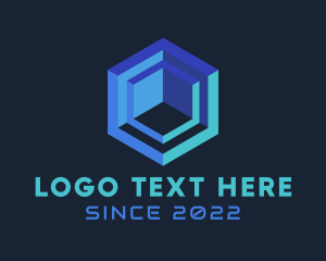 App - Hexagon Programming Cube logo design