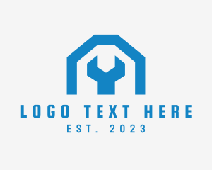 Blue - Industrial Wrench Letter A logo design