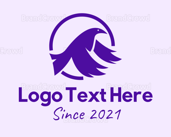 Violet Flying Bird Logo