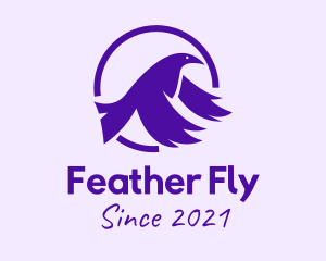 Violet Flying Bird logo design