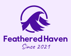 Violet Flying Bird logo design