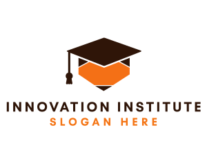 Institute - Pencil Graduation Cap logo design
