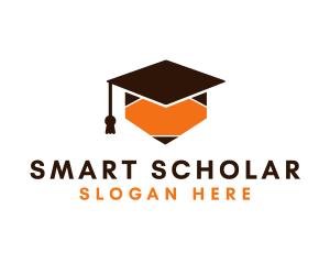 Student - Pencil Graduation Cap logo design