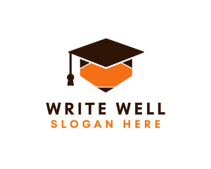 Pencil - Pencil Graduation Cap logo design