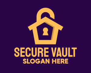 Encrypted - Golden Lock House logo design