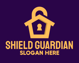 Defender - Golden Lock House logo design