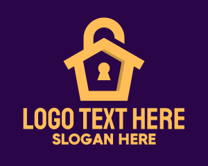 Secret - Golden Lock House logo design