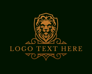 Animal - Luxury Lion Shield logo design