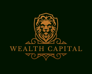 Luxury Lion Shield logo design