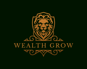 Luxury Lion Shield logo design