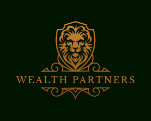 Luxury Lion Shield logo design