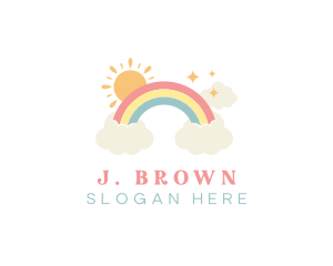 Dream Rainbow Sun Clouds Logo