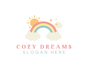 Dream Rainbow Sun Clouds logo design