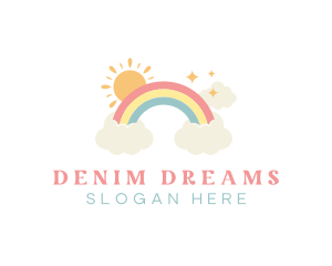 Dream Rainbow Sun Clouds logo design