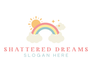 Dream Rainbow Sun Clouds logo design